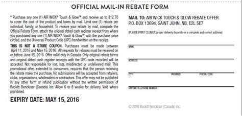 Mailing Rebate