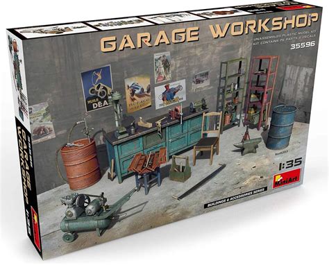 Plastic Model Kit Garage Workshop 135 Scale Diorama Accessories