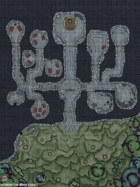 Located deep inside the forest of plunder, it's currently the domain of a group of goblins. Goblin Caves (30x40 Encounter Map) : dndmaps | Картография ...