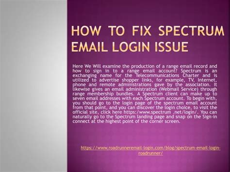 Ppt How To Resolve Spectrum Email Login Problem Powerpoint