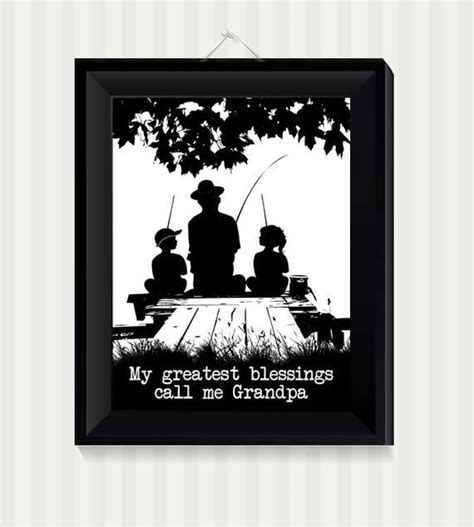 My Greatest Blessings Call Me Grandpa Fishing On The Dock Wall Etsy