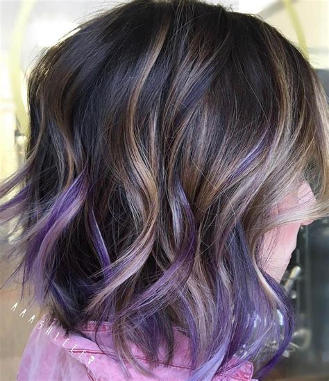 Short Purple Hair Highlights Purple Hair Highlights Purple