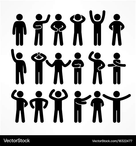 Collection Of Stick Figures Royalty Free Vector Image