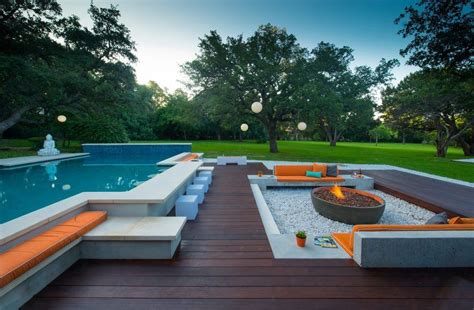 Sunken Pool Contemporary With Swim Up Bar Fire Pit Tables Outdoor