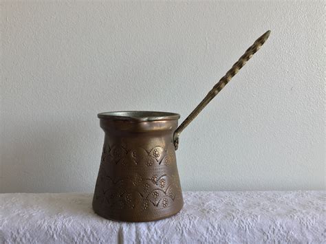 Beautifully Handmade Copper Coffee Pot With Ethic Motifs Etsy Uk