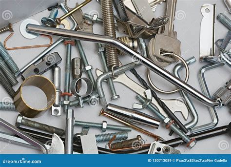 Shiny Metal Objects Stock Image Image Of Scrap Object 130713089