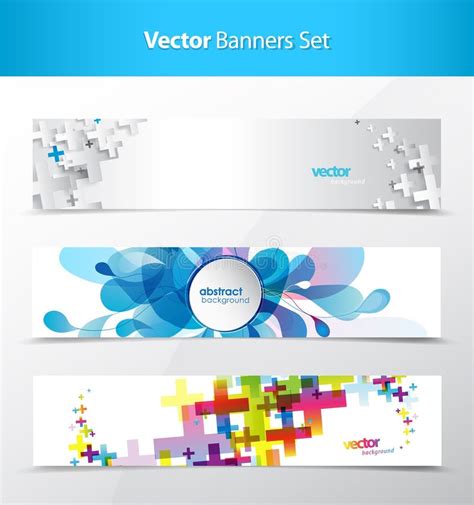 Set Of Abstract Colorful Headers Stock Vector Illustration Of Grungy