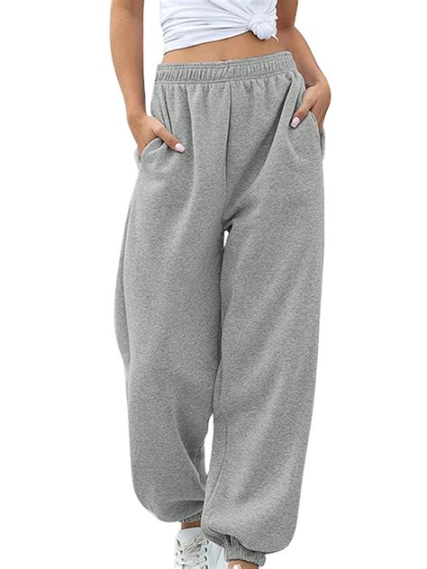 Bebiullo Womens Casual Jogger Thick Sweatpants Cotton High Waist