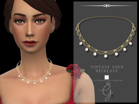 Vintage Gold Necklace 12 Dancing Princesses Sims 4 Custom Content