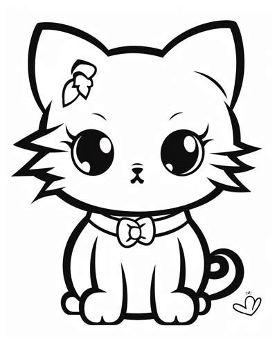 printable kawaii cat coloring pages images and photos finder