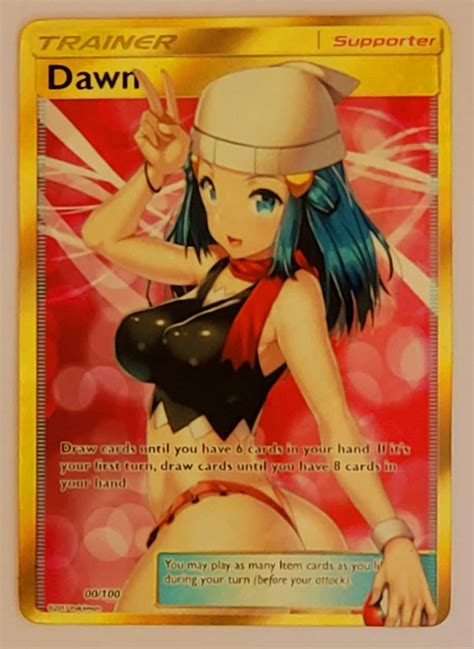 Custom Fan Made Orica Pokemon Card Dawn Full Art Holographic Etsy