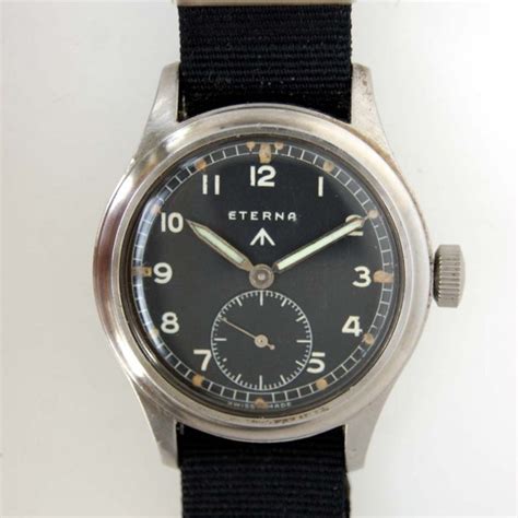 C1943 Rare Eterna Dirty Dozen British Army Issued Ww2 Wristwatch