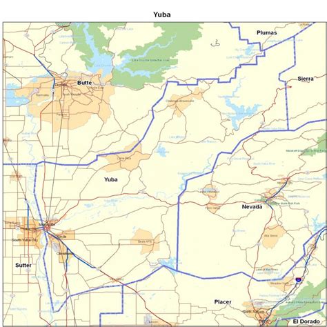 Map Of Yuba County Hiking In Map