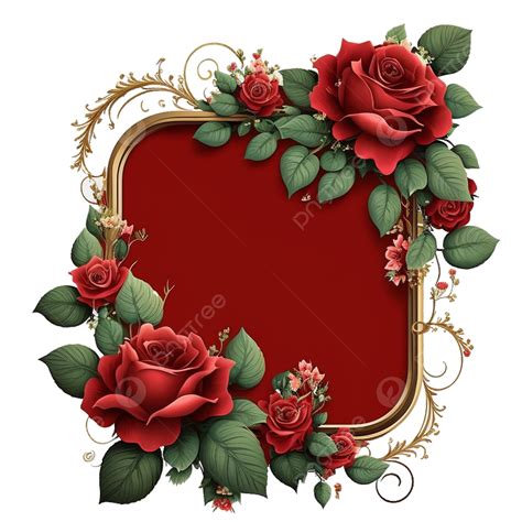 Red Round Paper With Roses Photo Album Frames Flower Frame Red Roses