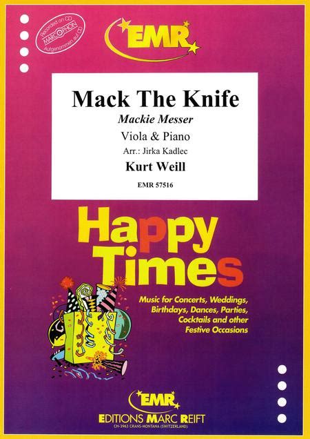 Mack The Knife By Kurt Weill 1900 1950 Score And Parts Sheet Music For Viola And Piano Buy