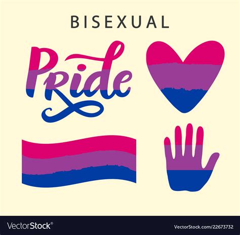 bisexual pride symbols lgbt rights concept vector image