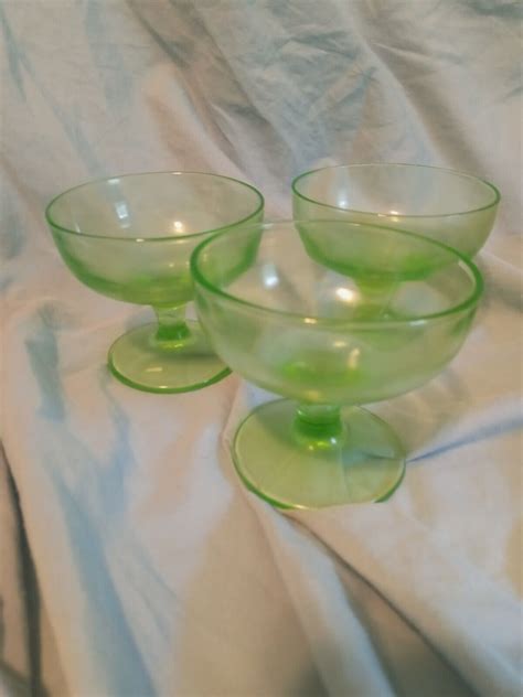 Vintage Green Depression Glass Sherbet Cups Antique Price Guide