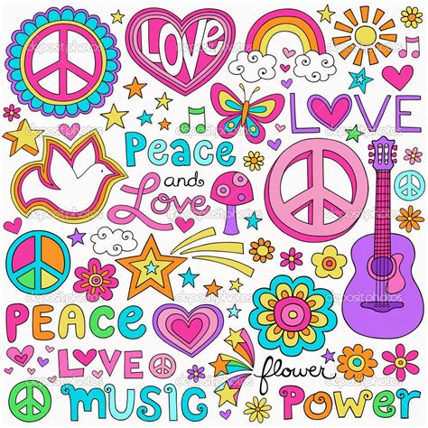 Peace And Love Simbolo De Los Hippies