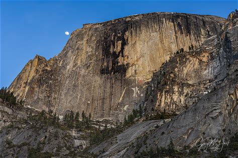 Half Dome And Tiny Moon Yosemite Eloquent Images By Gary Hart
