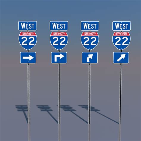 Interstate 22 Signs Alabama 3d C4d