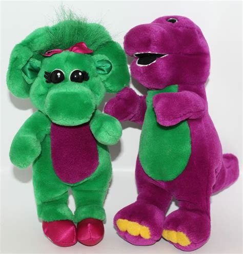 Barney 2x Plush Dolls Barney Babybop 10 Tall Plush Dolls Plush