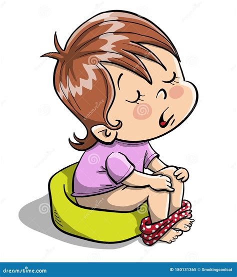 Little Girl On Potty Training Stock Illustration Illustration Of