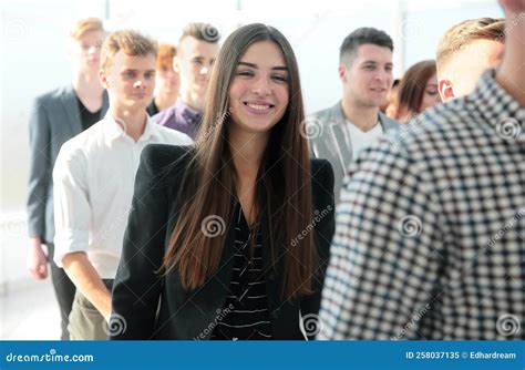 Group Of Ambitious Young People Enter A New Office Stock Image Image