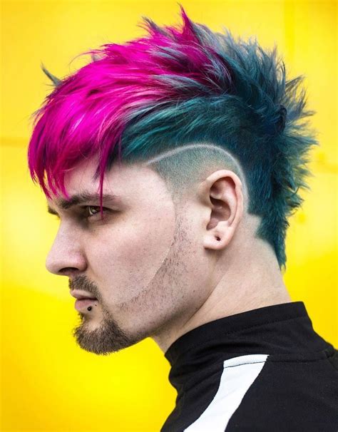 Show Off Your Dyed Hair 10 Colorful Mens Hairstyles In 2021 Dyed