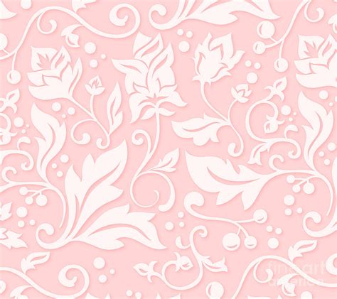 Pink Background Floral Pattern Digital Art By Noirty Designs Pixels