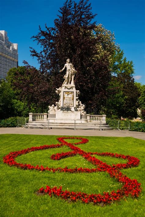 Statue Of Famous Composer Wolfgang Amadeus Mozart In The Burggarten