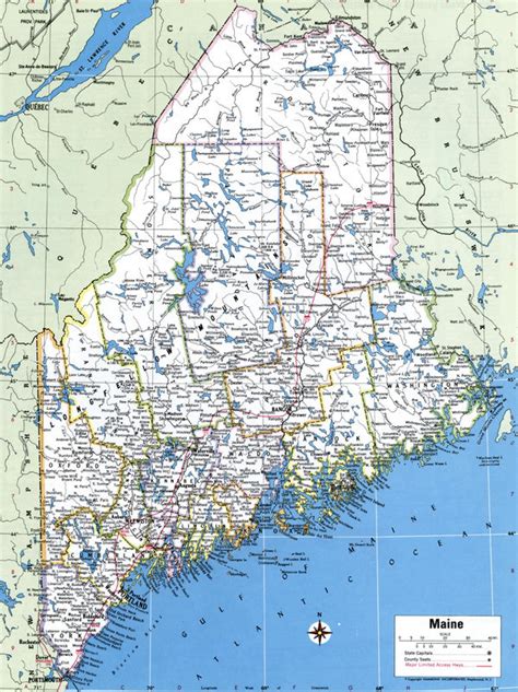 Map Of Maine State With Highways Roads Cities Counties Image Map Of