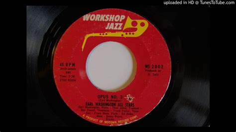 Motown Jazz 45 Earl Washington All Stars Opus No 3 Workshop Jazz