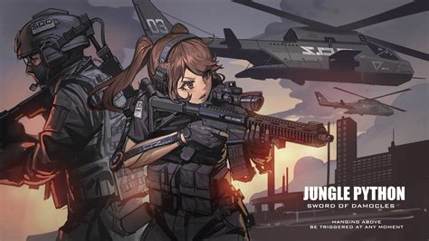 Download 2560x1440 Anime Military Girl Combat Vehicle