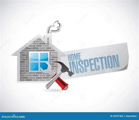 Home Inspection House Sign Illustration Design Stock Illustration