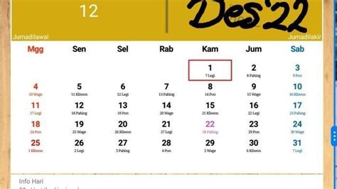Kalender Jawa Hari Ini Selasa 13 Desember 2022 Weton Selasa Pon