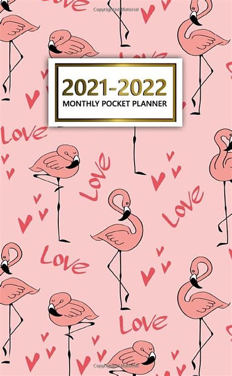 2021 2022 Monthly Pocket Planner Lovely Flamingo Two Year Calendar Agenda Diary 2021 2022