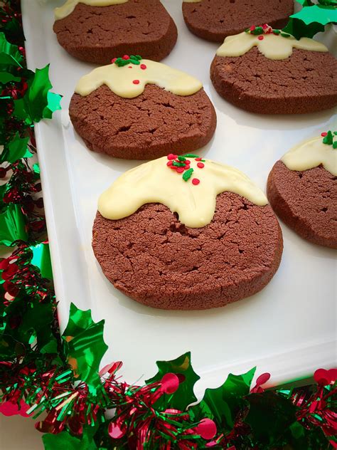 Chocolate Christmas Pudding Cookies Feasting Is Fun