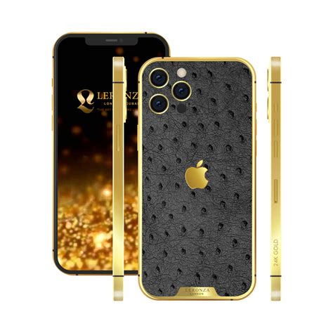 New Luxury 24k Gold Iphone 13 Pro And 13 Pro Max Ostrich Full Leather