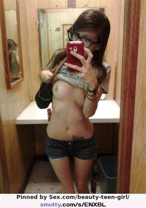 Hot Sexy Perfect Slut Public Glasses Brunette Young Teen Flashing Flash Tits Selfie
