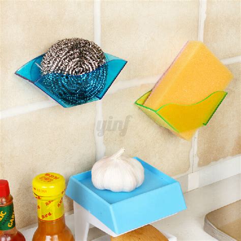 Suction Cup Kitchen Bathroom Draining Sink Holder Sponge Soap Brush