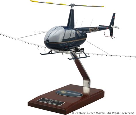 Robinson R44 Wooden Helicopter Model Factory Direct Models