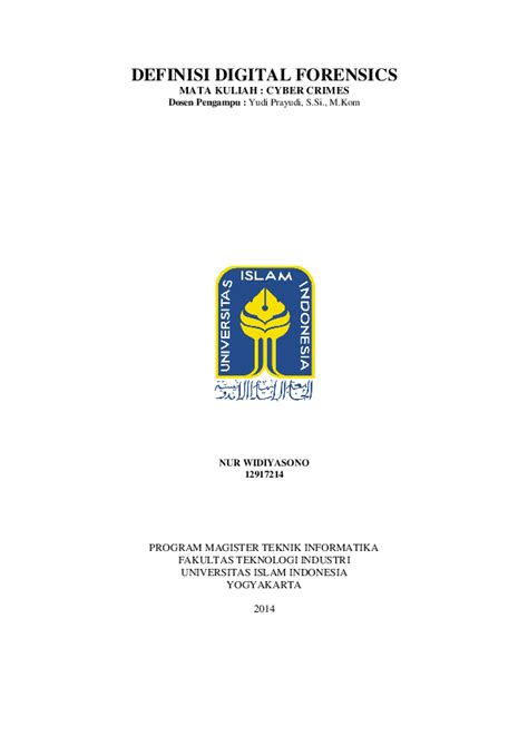 Tugas MK Kejahatan Komputer - Definisi Digital Forensik ...