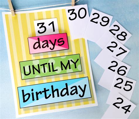 Birthday Countdown Calendar Printable Printable Word Searches