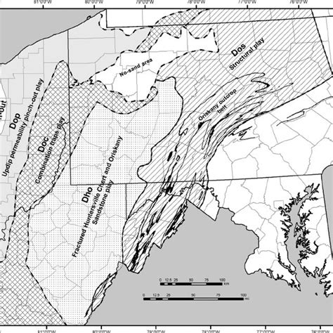 Structure Contour Map Of The Oriskany Sandstone In The Appalachian