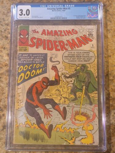 1963 Marvel Comics Amazing Spider Man 5 Cgc 30 1st Doctor Doom