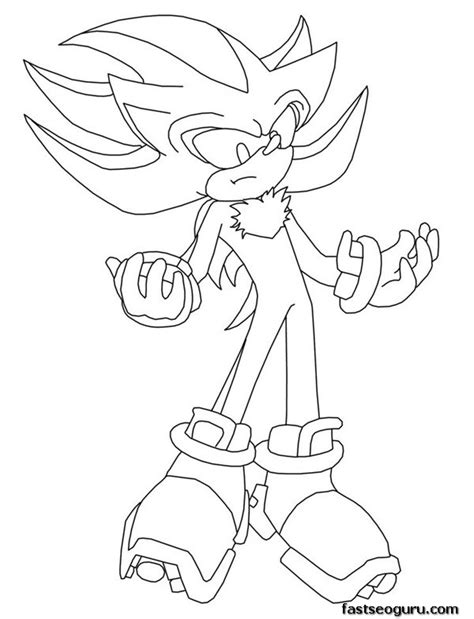 Printable Sonic the Hedgehog Shadow Coloring in sheets