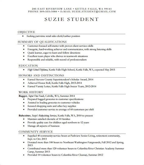 Student Resume Template High School Resume Examples And 25 Writing