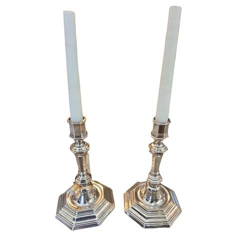 Pair Of Antique Silver Plated Candlesticks At 1stdibs
