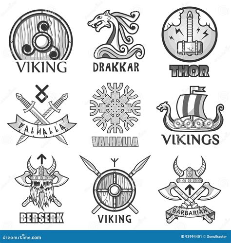 Viking Scandinavian Ancient Warriors Ship Arms Shields And Helmet