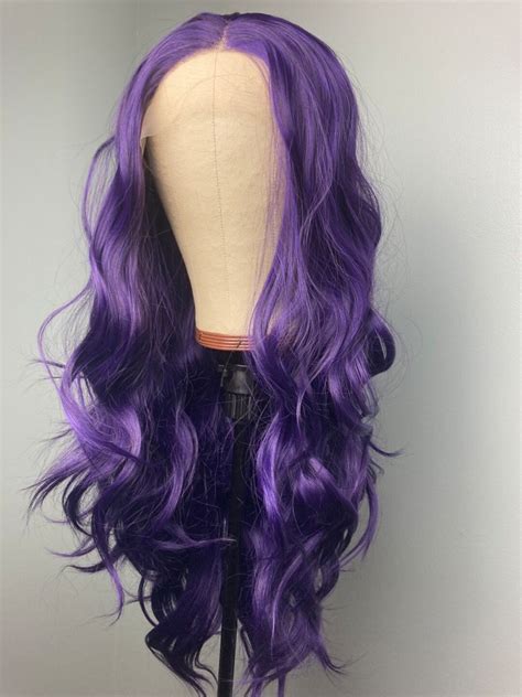 Purple Hair Wig Coloredlace Front Wigpurple Dark Lavender Etsy